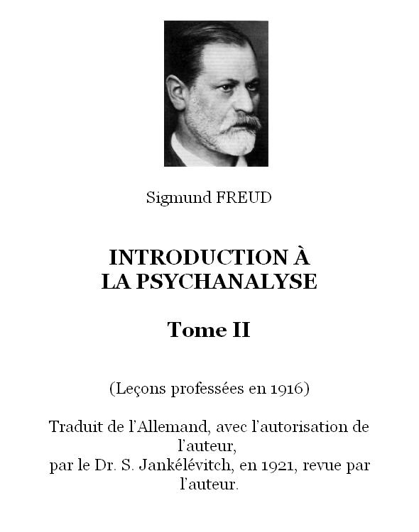 Introduction à la psychanalyse – Tome II