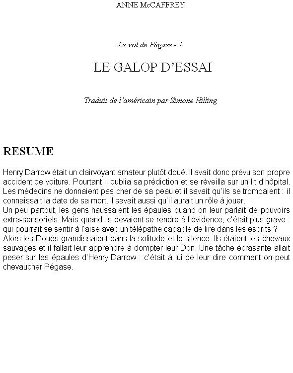 Le galop d'essai