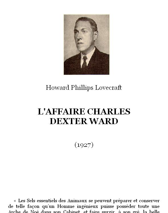 L'affaire Charles Dexter Ward